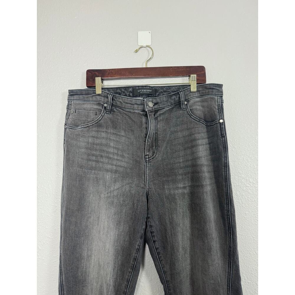 Liverpool Los Angeles Gray Split Hem Kick Flare Jeans Raw Hem 16 - Picture 4 of 9